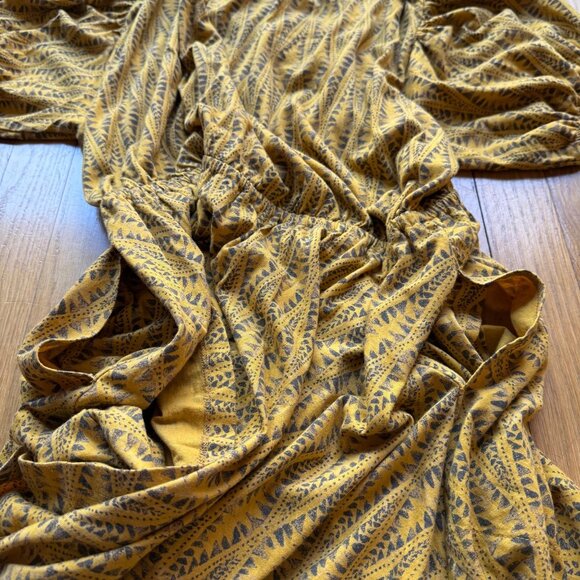 Anthropologie Daily Practice Size L Yellow & Gray Aztec Blouson Mini Dress - Picture 16 of 16